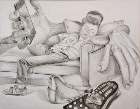 The latest update for the iPhone has left some people sick. (Drawing by Mama Sow)