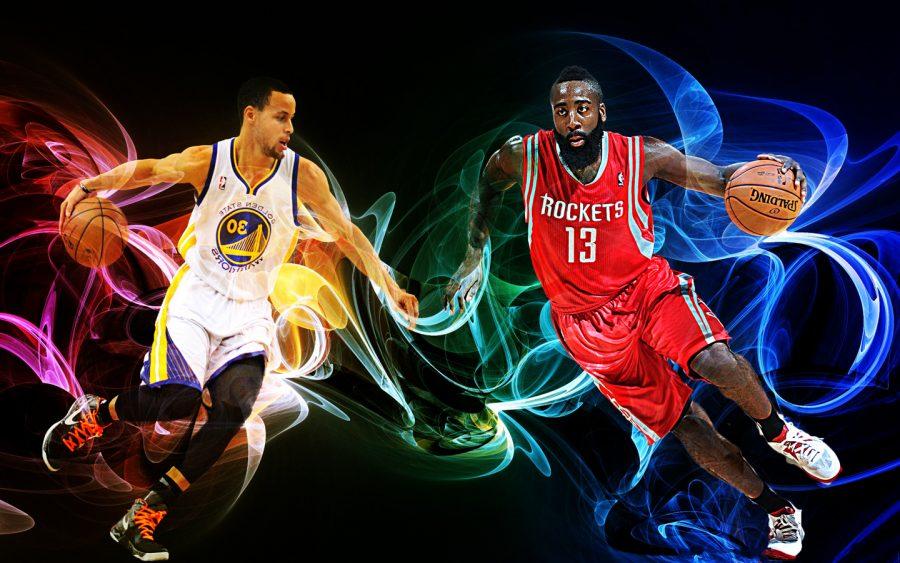Steph+Curry+and+James+Harden+%28Graphic+Credit%3A+Devaughn+DC+Philips%29