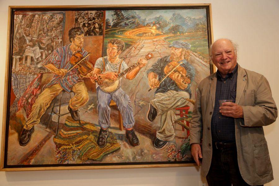 Professor Rosenbaum next to one of his paintings. Photo credit: Emmanuel Jean Marie Photo credit: Emmanuel Jean Marie