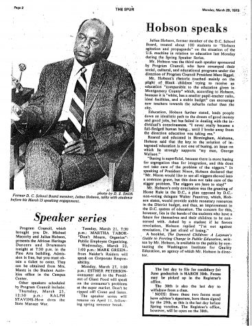 Throwback Thursday: Hobson Speaks