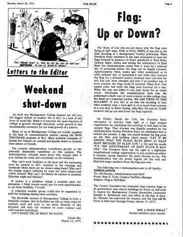Throwback Thursday: Weekend shut-down–Letter to the Editor