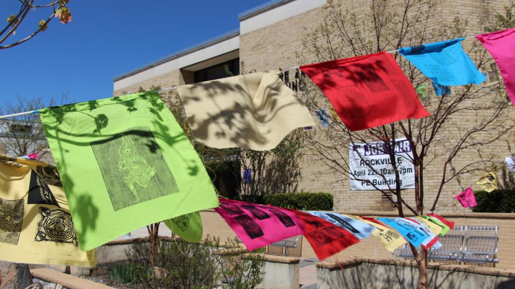 Prints on flags at the art w@lk (photo: Nikole Coates)