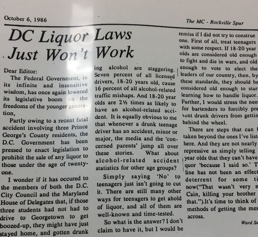 Throwback Thursday: DC Liquor Laws Just Wont Work