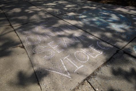 MC Chalks the Walk for Sexual Assault Awareness Month