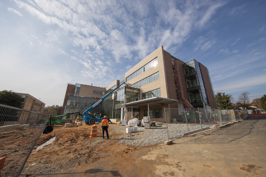 The new service building is currently being constructed.