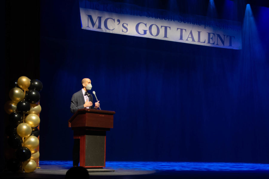 Montgomery+College+President+Dr.+Jermaine+Williams+gave+opening+remarks+for+the+10th+anniversary+MCs+Got+Talent+Show