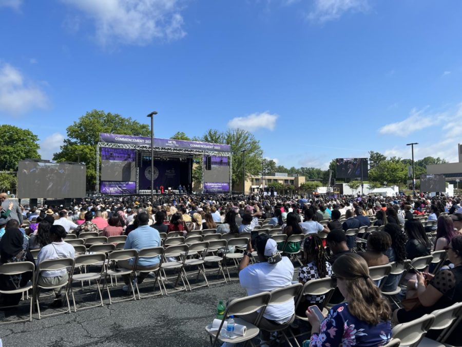 Many folks gathered for Montgomery Colleges 2022 Commencement. 