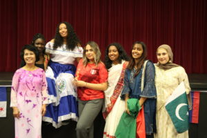 Students and faculty representing their culture.