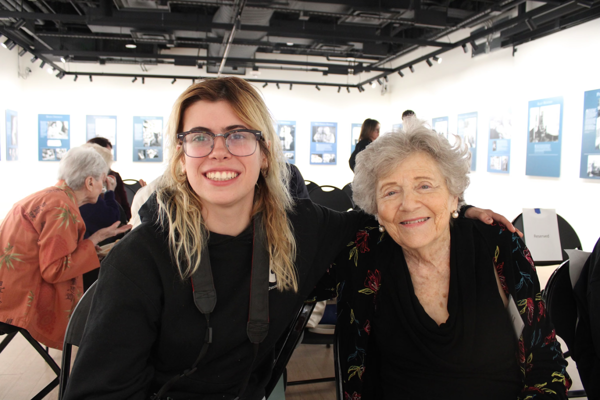 Advocate Editor-in-Chief and digital storytelling intern Alana McCarthy Light, sitting here with Holocaust survivor Halina Peabody, created a video essay.